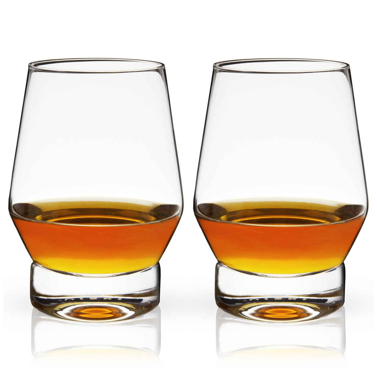 Heavy base crystal whiskey glasses, set of 2