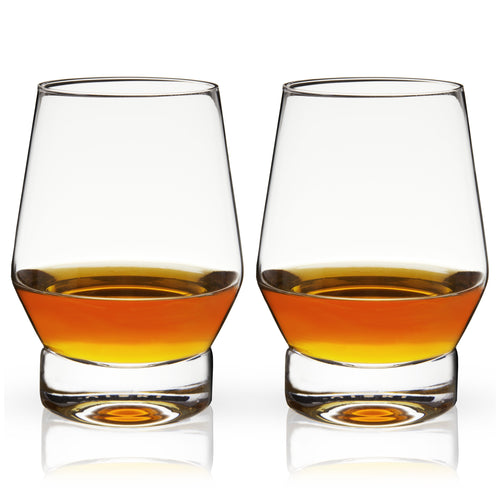Heavy base crystal whiskey glasses, set of 2